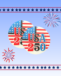 USA 250 Bagtag (2 pack, includes string)