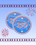 Coasters (July 4th theme, 2 pack)