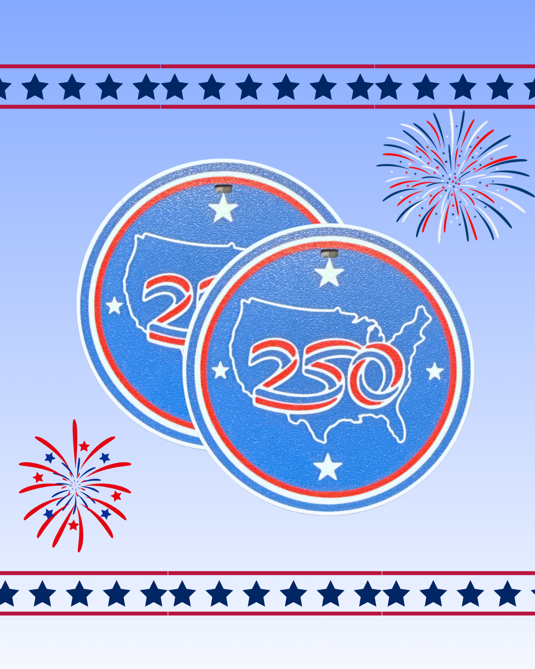 Coasters (July 4th theme, 2 pack)